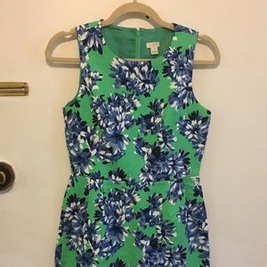 J. Crew Green & Blue Floral Dress